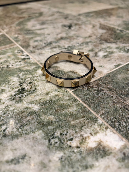 valentino rockstud bracelet white
