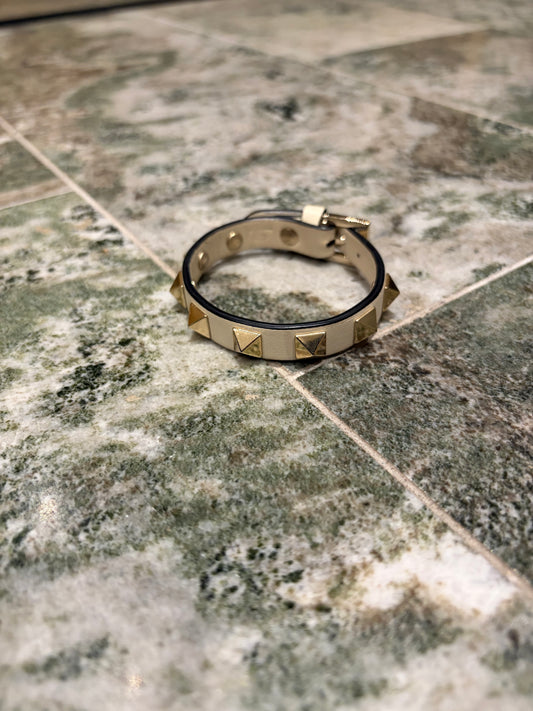 valentino rockstud bracelet white