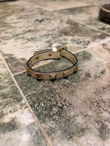 valentino rockstud bracelet white